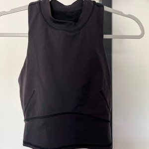 Black Lululemon Mesh-Back High Neck Sports Bra | 6